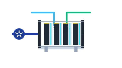 Green Hydrogen Pem Electrolyzer Stack Water Splitting Process for Smart Fac.. 動画素材 347627409