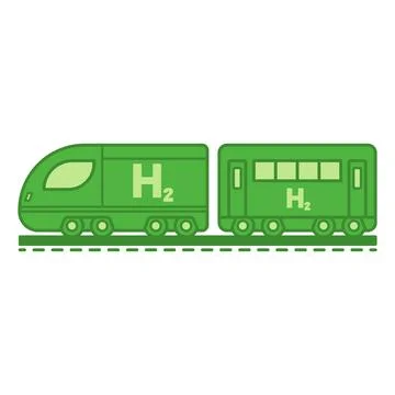 Green Hydrogen Train Icon. Vector Illustration. Eco-friendly Train of the F.. Stock Illustration