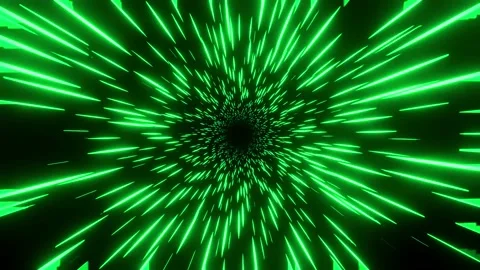 Green hyperdrive light speed tunnel. abstract creative cosmic sci-fi 3D video Stock Footage 239611410