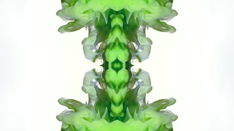 Green hypnotic ink splashes. Abstract meditative art background Stock Footage 317796518
