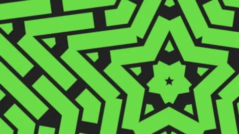 Green hypnotic lines geometric pattern 動画素材 245727267