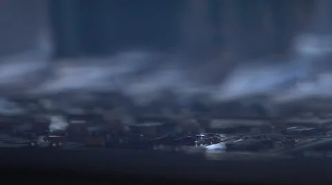 On the green IC chip is automatically applied. High-tech manufacturing Stock-Footage 65497700