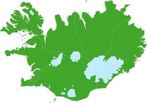 Green Iceland map Stock Illustration