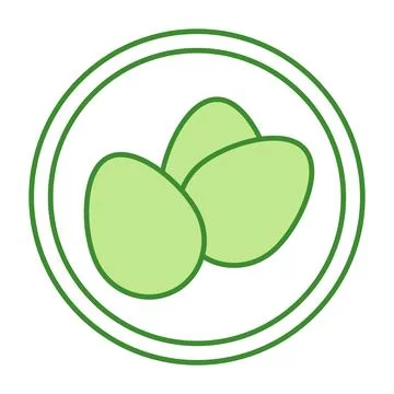Green Icon Contains Eggs. Vector Icon. Label for Food Packaging. Healthy Eati Stock Illustration