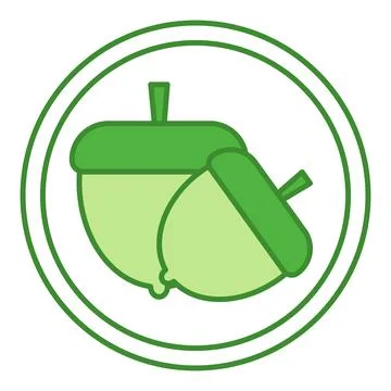 Green Icon Contains Nuts. Vector Icon. Label for Products Containing Nuts. .. Stock Illustration