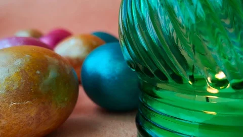 Green icon-lamp and Easter eggs Stock Footage 106253911