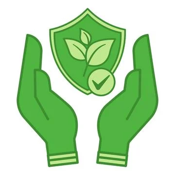 Green Icon Nature Conservation. Vector Icon. Symbol of Nature Protection in.. Stock Illustration