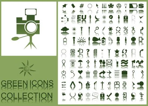 Green icons Stock Illustration