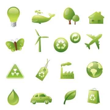 Green icons Stock Illustration