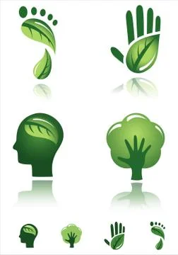 Green Icons Stock Illustration