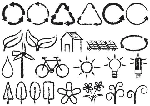 Green Icons Stock Illustration