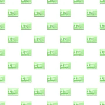 Green identification badge seamless pattern on white background Illustrazione stock