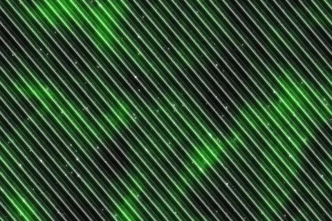 Green illustration of a fractal surface with angular lines on it 스톡 일러스트