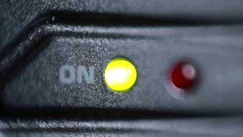 Green indicator turning on. Macro Stock Footage 85167692