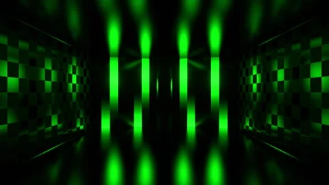 Green Industrial Light Tunnel Techno Background VJ Loop in 4K Video stock 337926317