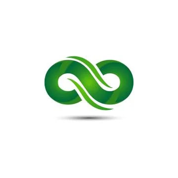 Green infinity logo icon design template vector Stock Illustration