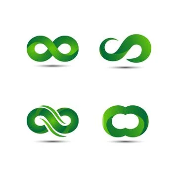 Green infinity logo icon design template vector Stock Illustration