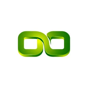 Green Infinity Logo Template, Infinity Design Infinity logo Vector Logo templ Stock Illustration