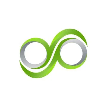 Green Infinity Logo Template, Infinity Design Infinity logo Vector Logo templ Stock Illustration