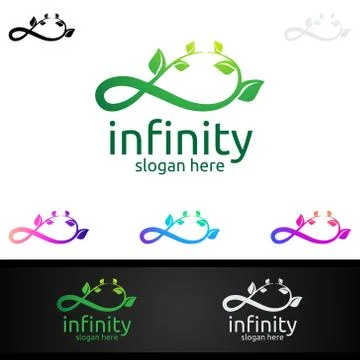 Green Infinity loop logo icon Stock Illustration