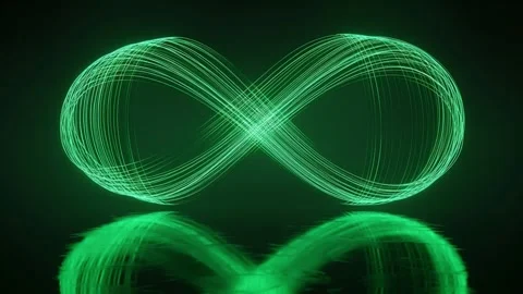 Green Infinity Symbol Light Painting Effect. Stock Footage 330336385