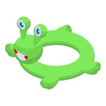 Green inflatable alien shaped swimming ring for pool party 스톡 일러스트