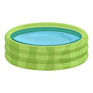 Green inflatable pool icon cartoon . Aqua house 스톡 일러스트