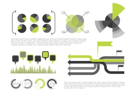 Green Info Graphic Stock Illustration