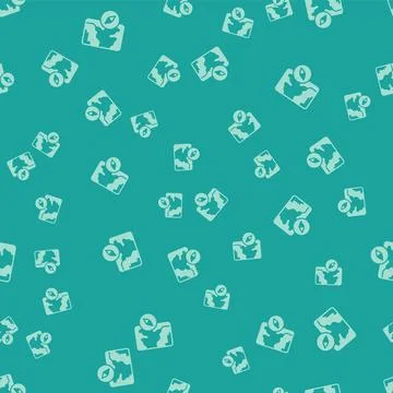 Green Infographic of city map navigation icon isolated seamless pattern on green Stock Illustration