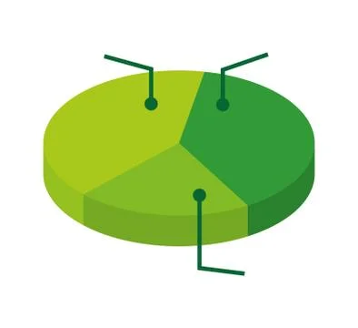 Green  infographic data concept. cake icon. vector graphic Stock Illustration