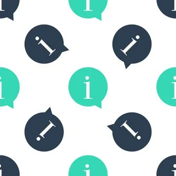Green Information icon isolated seamless pattern on white background. Vector Stock Illustration