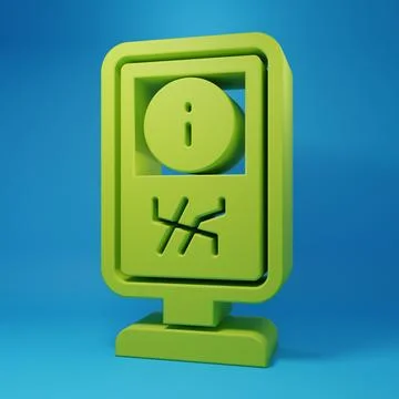 Green Information stand icon isolated on blue background. Minimalism concep.. Stock Illustration