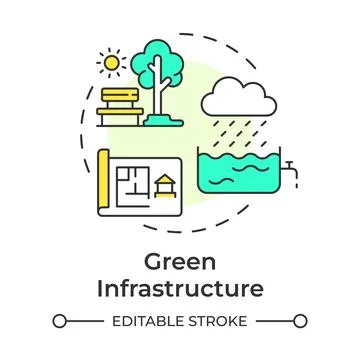 Green Infrastructure multi color concept icon Stock-Illustration