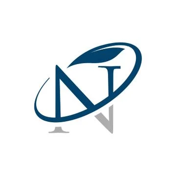 Green initial Letter N with leaf logo design vector graphic concept illustrat Stock Illustration