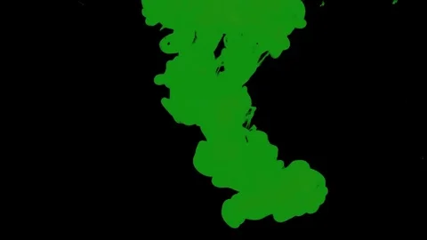 Green Ink on Black Stock Footage 73007591