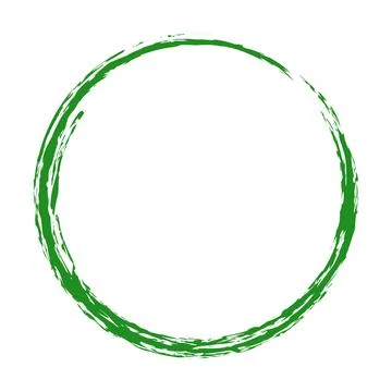 Green Ink Brush Stroke Circle Frame Stock Illustration