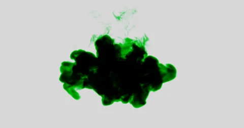 Green ink drop in water Stock Footage 155358590