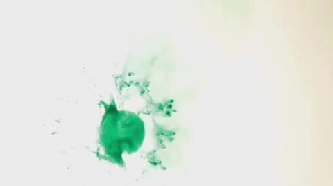 Green Ink Drop On White Background  Stock Footage 58763452
