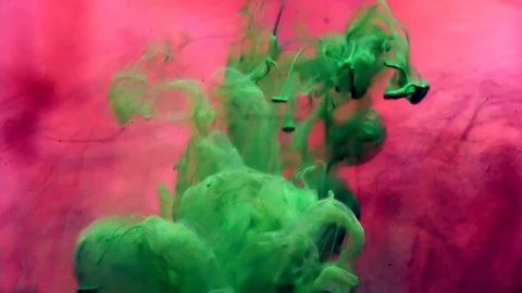 Green Ink motion in the water Stock Footage 89205740