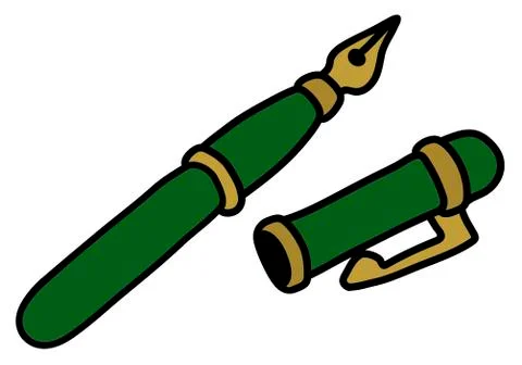The green ink pen Stock Illustration