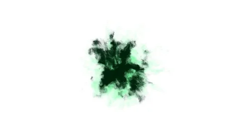 Green ink splatter blot spreading turbulent moving abstract painting animation Stock Footage 97560038