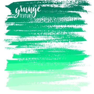Green ink vector brush strokes. Vector illustration. Grunge gradient texture Stock Illustration