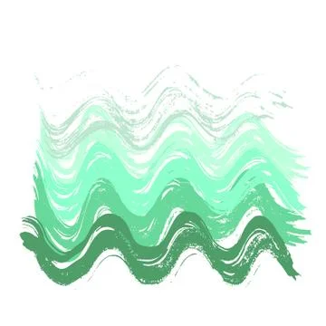 Green ink vector wave brush strokes. Vector illustration. Grunge gradient Stock Illustration