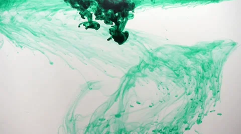 Green ink in water Stock Footage 31767487