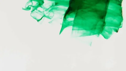 Green Ink in Water twisting, 4K Stock Footage