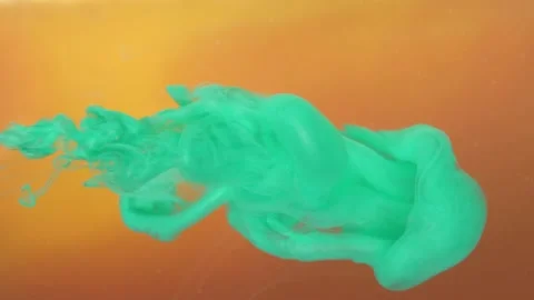 Green ink on a yellow background abstract appearance Stock Footage 237454315