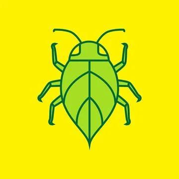Green insect leaf  logo design, vector graphic symbol icon illustration cre.. Illustration