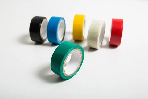 Green insulating tape roll Foto stock