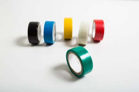 Green insulating tape roll Stock Photos