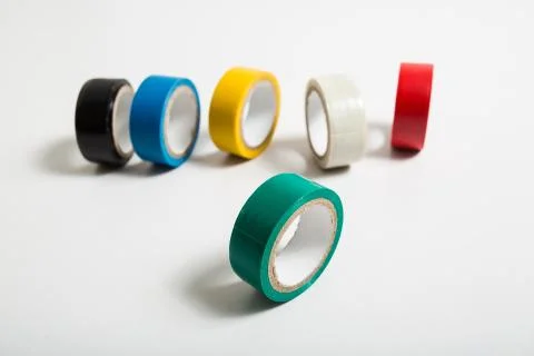 Green insulating tape roll Stock Photos